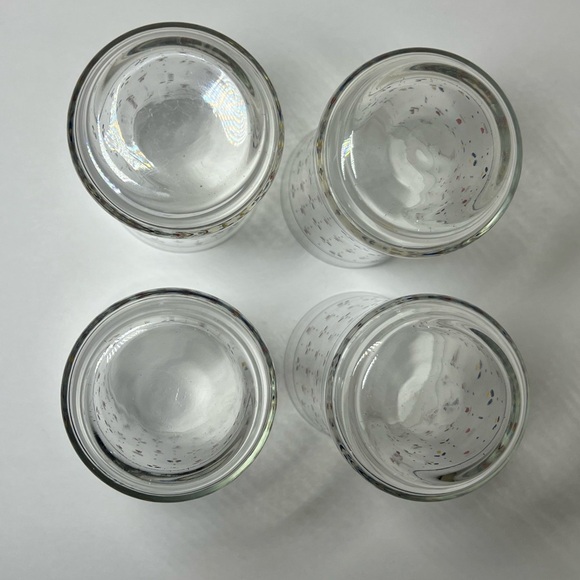 Lot of 4 VTG Sango Country Borders 12oz Glass Tumblers Mini Tulips Dots - Picture 9 of 10